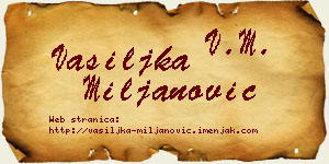 Vasiljka Miljanović vizit kartica